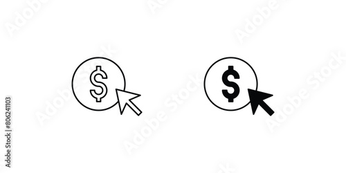 pay per click icon with white background vector stock illustration