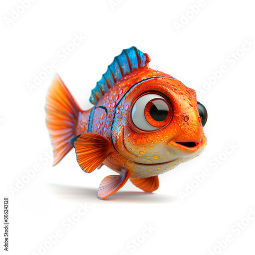 Close Up of Toy Fish on White Background. Generative AI