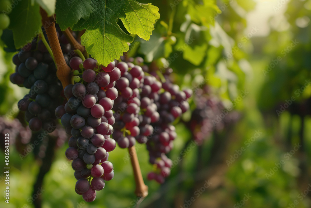 Black grapes bunch at agriculture field