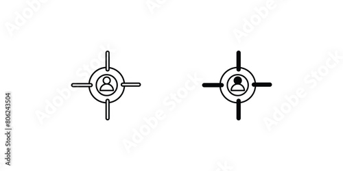 target audience icon with white background vector stock illustration