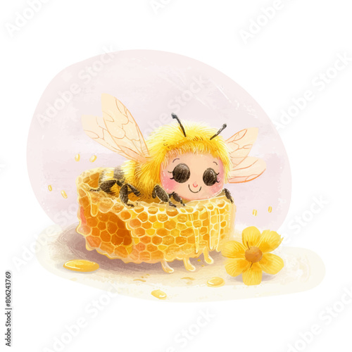  honey bee hug honeycomb white background