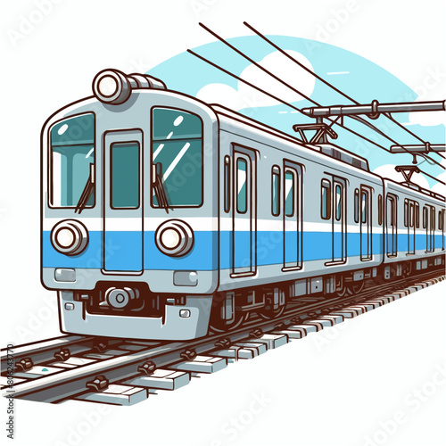Simple cartoon style illustration of train