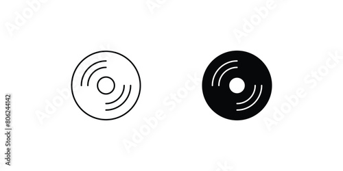 cd icon with white background vector stock illustration