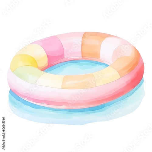 A watercolor of  Inflatable pool float clipart, isolated on white background