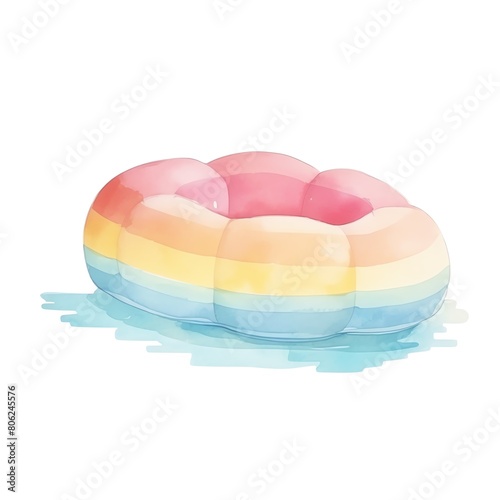A watercolor of  Inflatable pool float clipart, isolated on white background