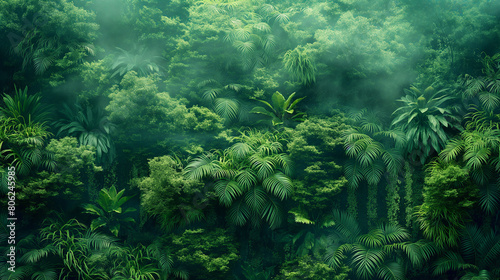 Enchanting Lush Green Tropical Rainforest Canopy