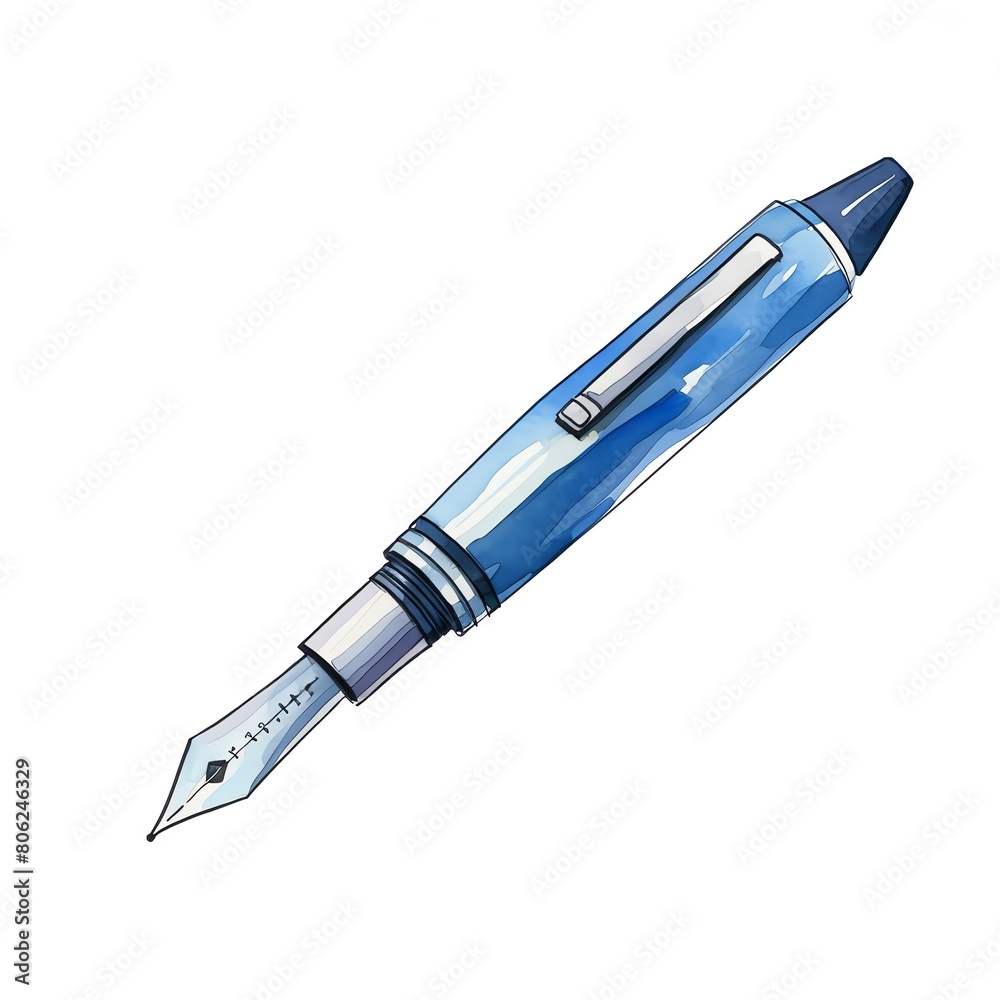 A watercolor of Technical pen clipart, isolated on white background A watercolor of Technical pen clipart, isolated on white background