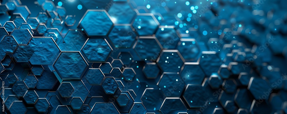 Fototapeta premium Digital hexagon abstract background