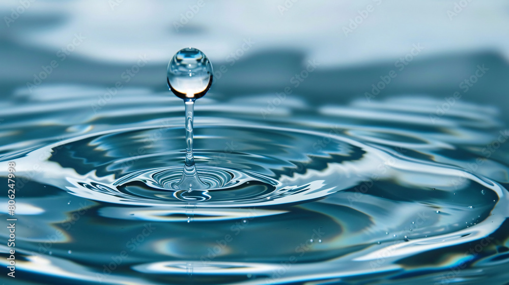 Pristine Water Drop Ripple on Surface Pristine Water Drop Ripple on Surface