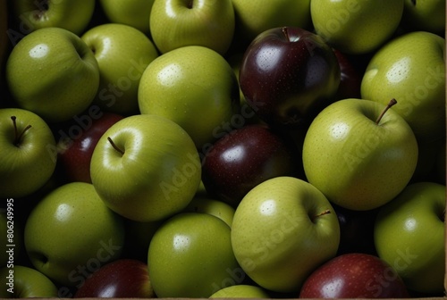 shelf with an apple top view  photo for a grocery store