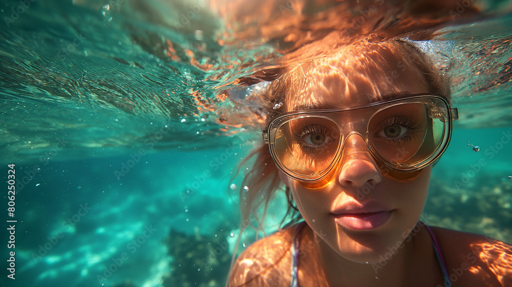 Naklejka premium woman in the water