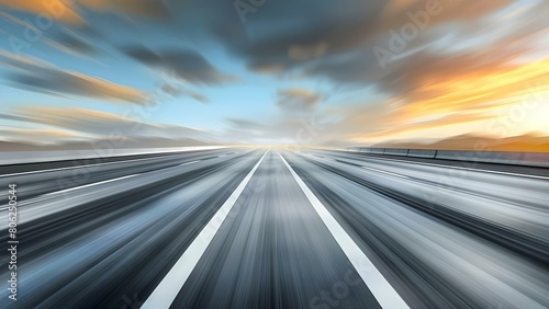 Speeding Through the Highway  A Transportation-Themed Background Image. Concept Highway  Speed  Transportation  Background Image