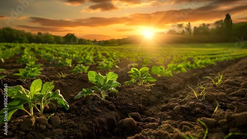Sustainable Farming: Utilizing Crop Rotation and Natural Pest Control for Soil Health. Concept Agricultural Practices, Sustainable Farming, Crop Rotation, Natural Pest Control, Soil Health photo