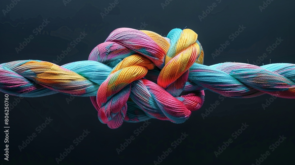 Team rope: diverse strength, connection, partnership, teamwork, unity ...