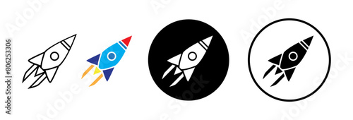 Rocket icon. spaceship launch. startup icon vector