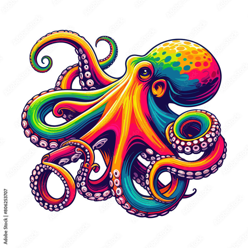 octopus tentacles colorful illustration