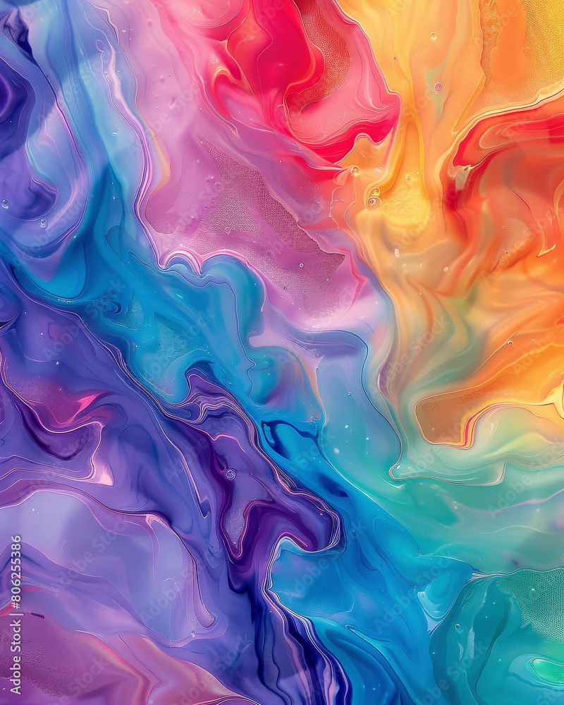 Fototapeta premium Close Up of Vibrant Liquid Painting
