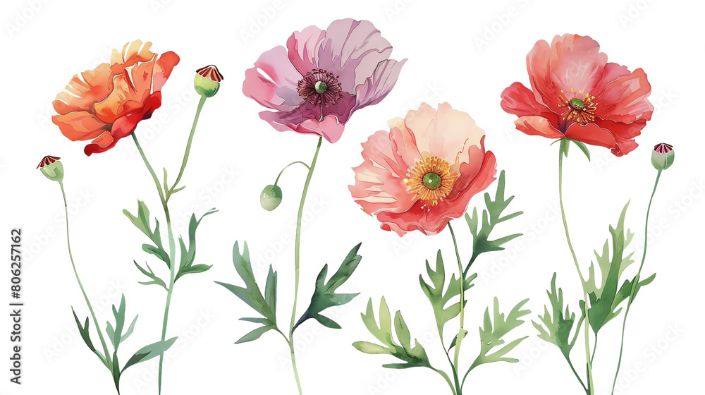 Obraz premium Delicate poppy flowers. A symbol of remembrance.