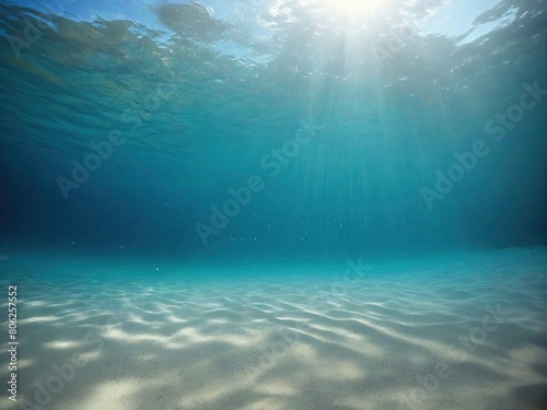 underwater scene with sun rays © birdmanphoto