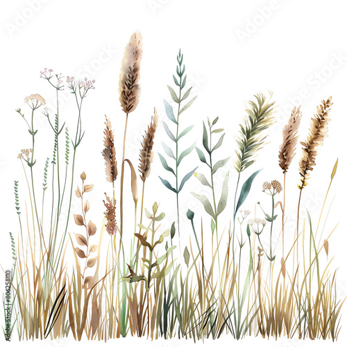 The image shows a variety of different types of grass