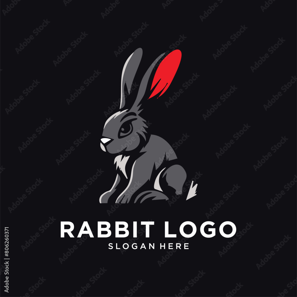 Fototapeta premium rabbit logo design vector illustration