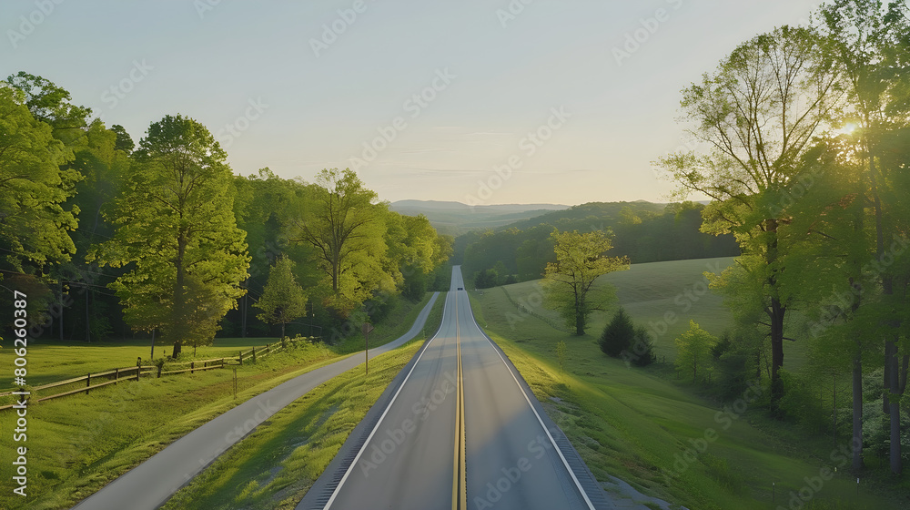 Scenic Beauty of an Impeccably Maintained Highway in Tennessee