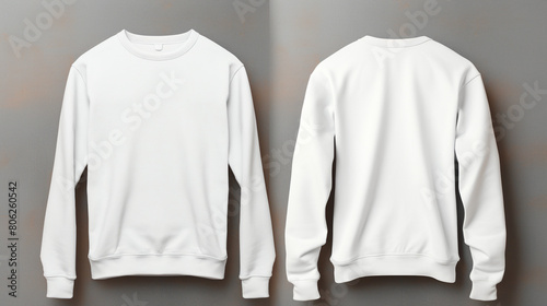 Blank sweatshirt mock up in front and back views, generative AI