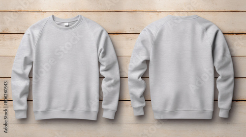 Blank sweatshirt mock up in front and back views, generative AI