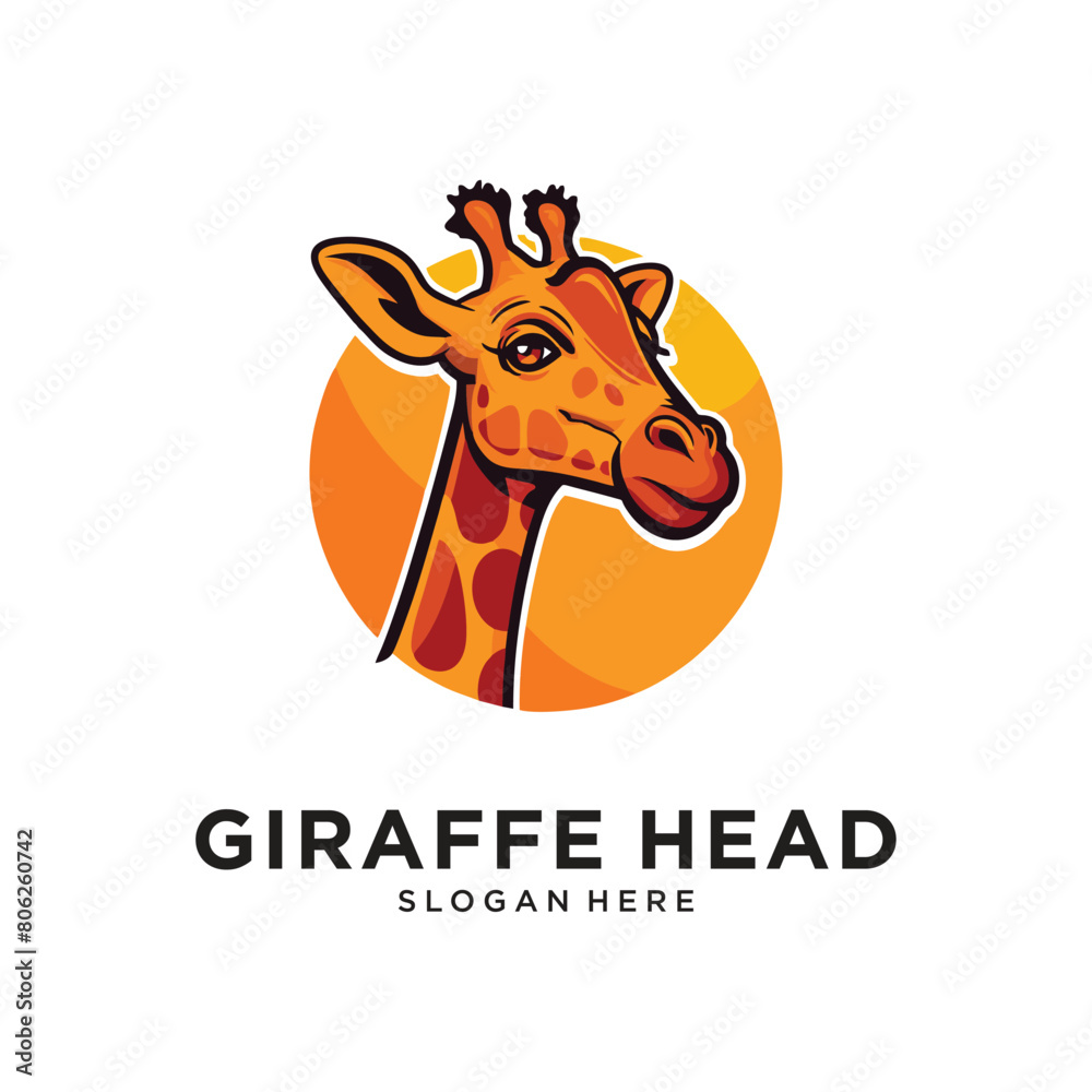 giraffe head logo design vector illustration giraffe head logo design vector illustration