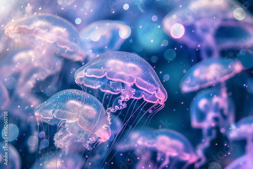 Ethereal Jellyfish in a Magical Underwater World