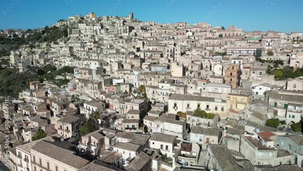 Bird's eye view of the city of Ragusa, on the island of Sicily Bird's eye view of the city of Ragusa, on the island of Sicily