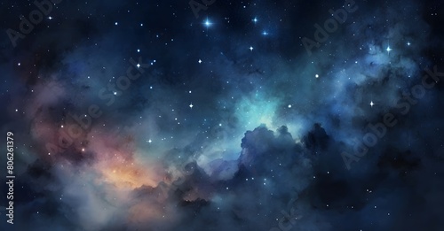 starry night sky background, glittering stars, nebula, galaxy outer space wallpaper photo