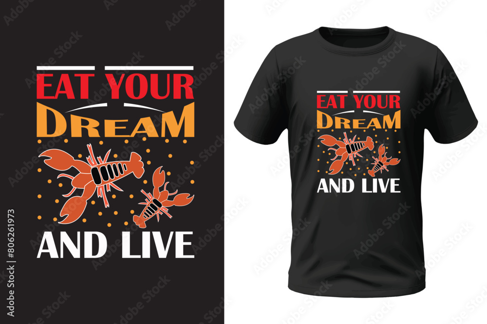 Fototapeta premium Shrimp t-shirt design