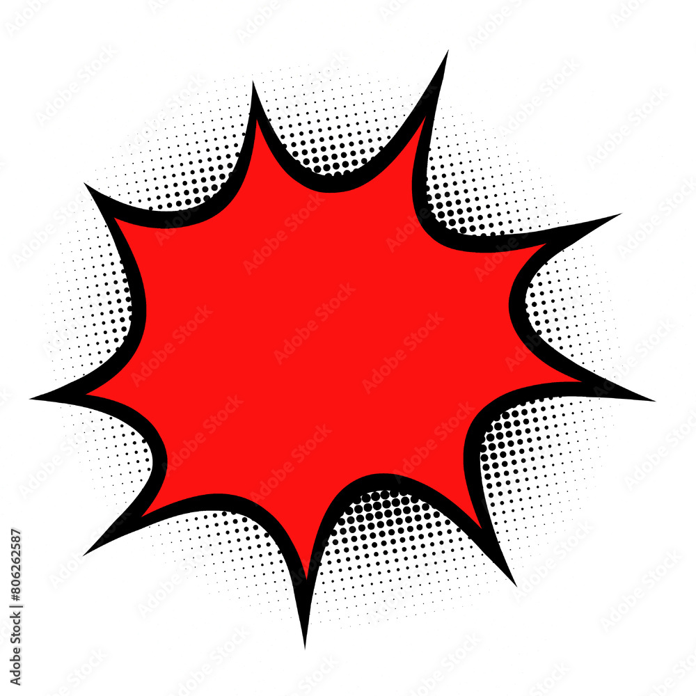 Naklejka premium Blank bubble comic, comic book cover, retro comics title page in pop art style, cartoon superhero, halftone shadow