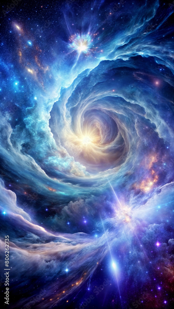 Vivid digital art of a swirling cosmic galaxy. Ideal for digital covers, wallpapers, artistic wall arts and other abstract projects. Vivid digital art of a swirling cosmic galaxy. Ideal for digital covers, wallpapers, artistic wall arts and other abstract projects.