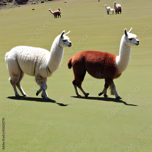 llama in the grass