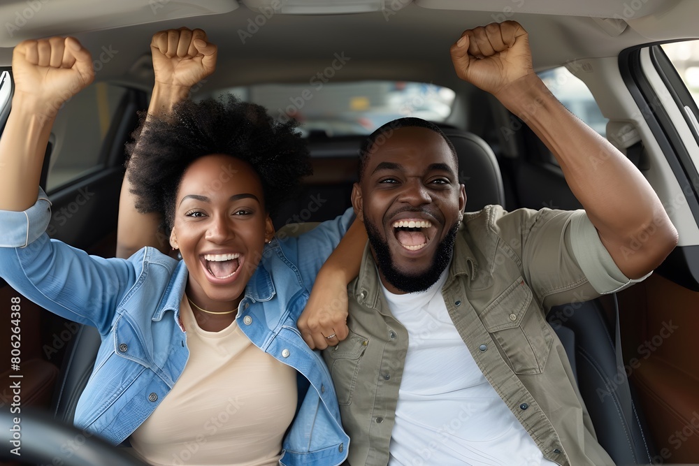 Couple Secures Victory Celebrating a LowInterest Rate on New Car Loan Couple Secures Victory Celebrating a LowInterest Rate on New Car Loan