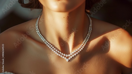 Glamorous Traveler Embodies Elegance with Sparkling Diamond Necklace