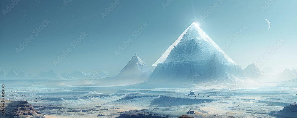 Surreal landscape with a white triangle Surreal landscape with a white triangle