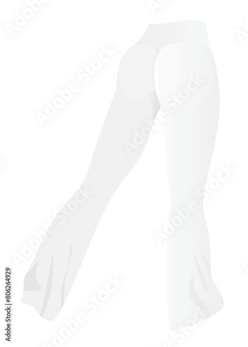 White tight pants leggings. vector illustration