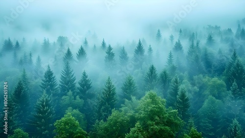 The Forest View: A Symbol of Carbon Absorption, Oxygen Enhancement, and Earth Preservation on Environmental Day. Concept Environmental Awareness, Forest Conservation, Carbon Offset