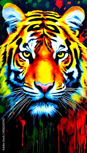  Tiger Graffiti. Wallpaper f  r Telefon.