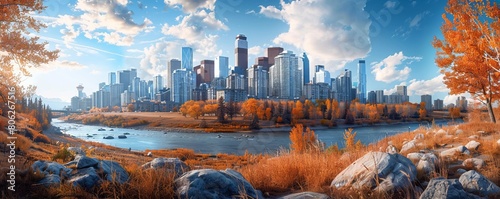 Downtown panorama skyline Calgary Alberta