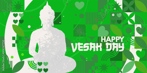 happy vesak day banner - vector illustration