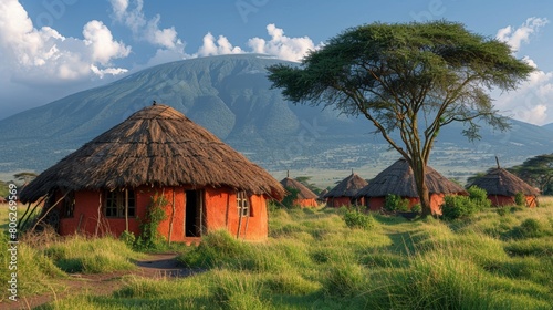 A hut in the African savannah