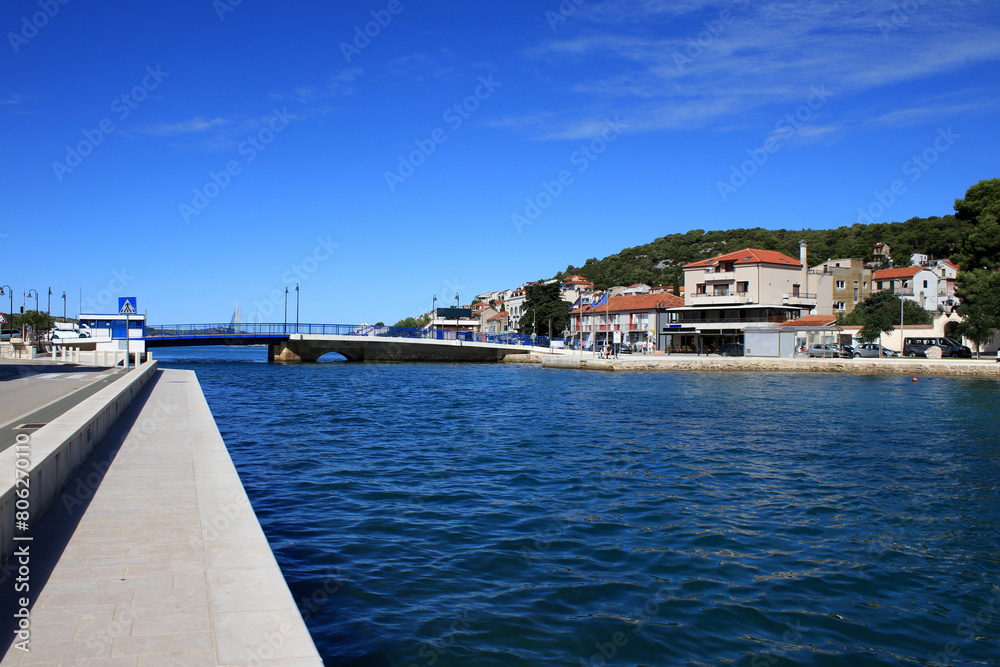 view on the bridge of Tisno, island Murter, Croatia