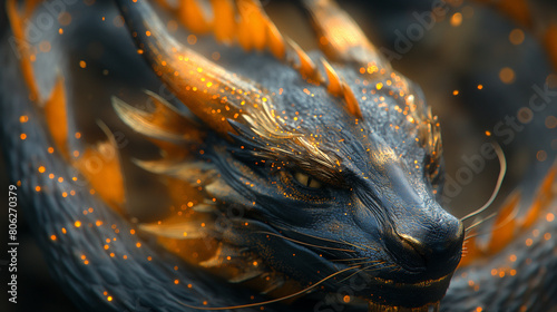close up of a head of a dragon photo