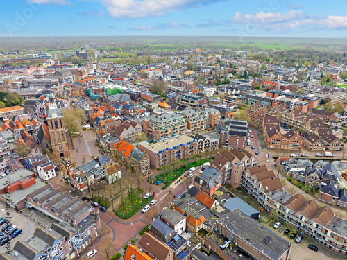 Aerial from the city Meppel in the Netherlands