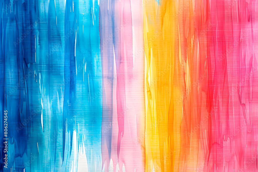 Watercolor multicolored illustration with vertical stripes.