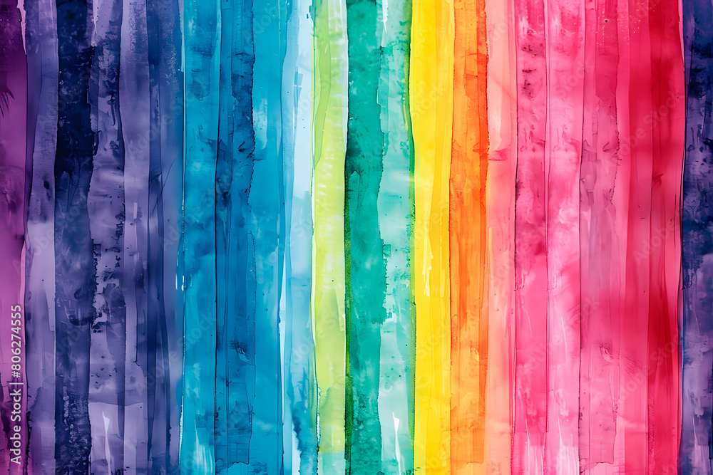Watercolor multicolored illustration with vertical stripes.